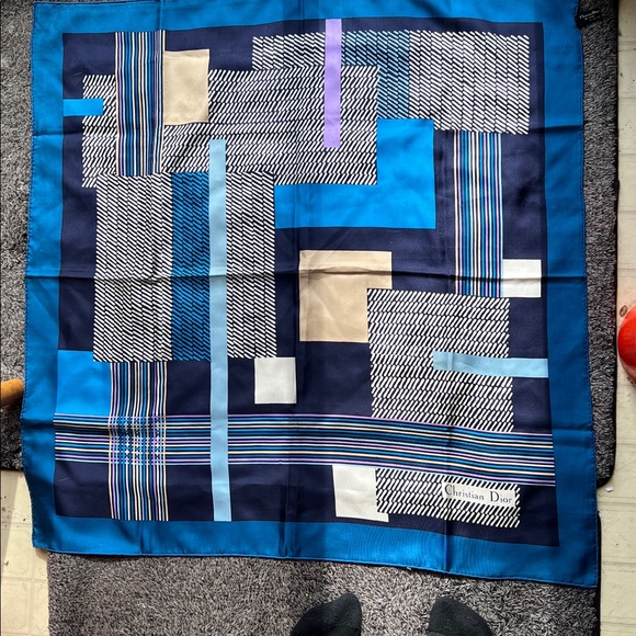 Christian Dior Accessories - CHRISTIAN DIOR 100% Silk Scarf  31”x 31”
Hand rolled Edges Abstract Design